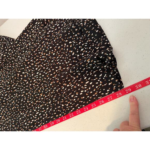 DKNY woman's blouse XL black brown white marks long sleeve 1/2 button front - Picture 9 of 9